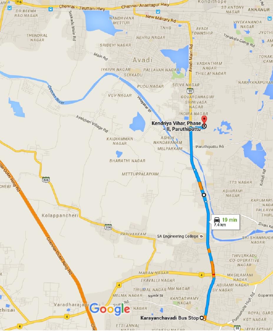Chennai Avadi χάρτης