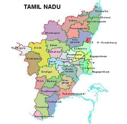 χάρτης της Chennai, Ταμίλ Ναντού