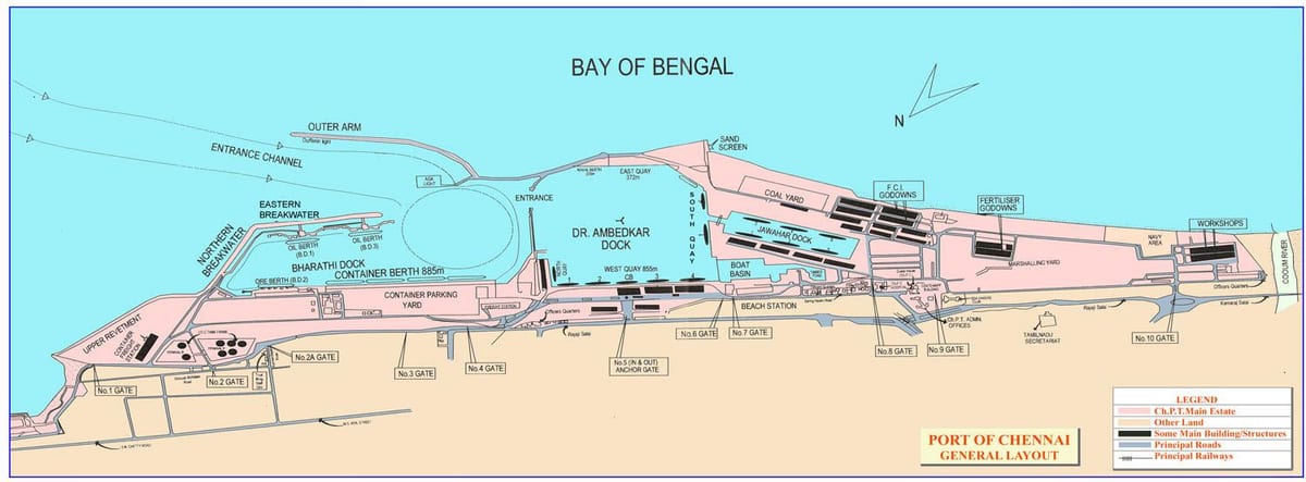 χάρτης της Chennai port