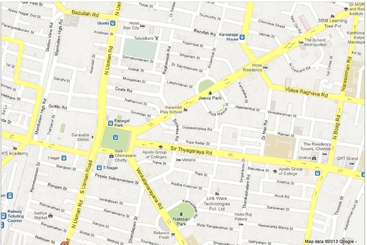 χάρτης της Τσενάι t Nagar