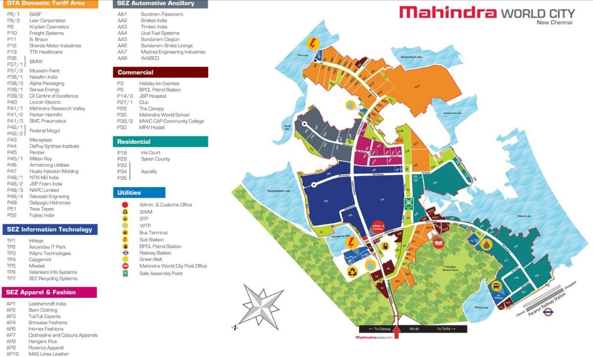 χάρτης της Mahindra πόλη Τσενάι