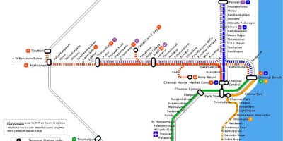 Chennai προαστιακός σιδηρόδρομος χάρτης