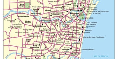 Χάρτης της πόλης Chennai